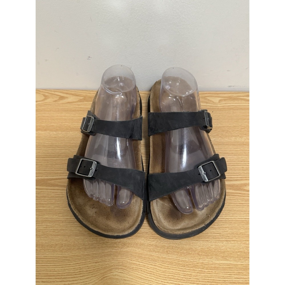 Birkenstock Sierra Sandals Womens 9 EU 40 Black Oiled Leather 2 Strap Comfort